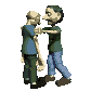 A Man Shaking Another Man